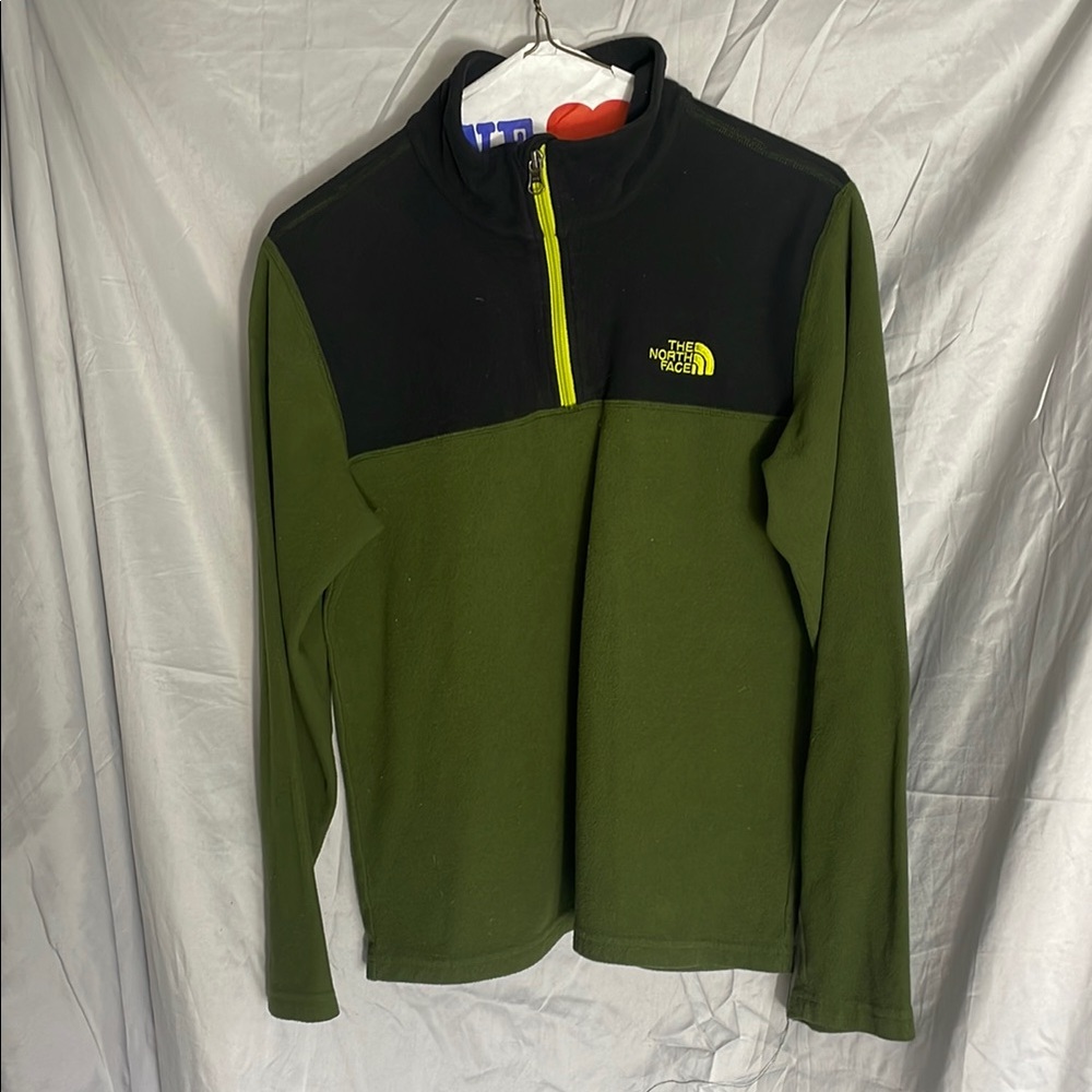 The North Face Green and Black Fleece Pullover